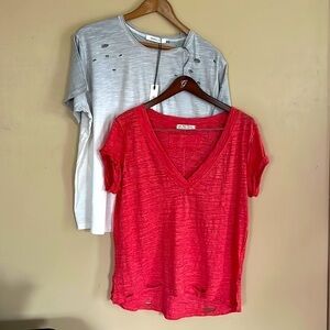 We The Free AND Mustard Seed Distressed Boatneck & Vneck T-Shirt S